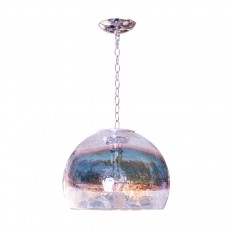 Clear, blue and pink air bubble pendant